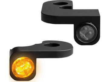 Harley Davidson Dyna [1991-2017] – NANO Series LED Blinker Schwarz Eloxiert Rauch LED - 0