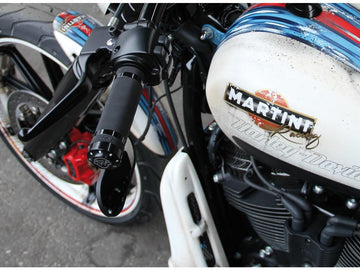 Harley Davidson Touring [2008-2024]-Logo handle black powder-coated 1 "gas train - 0
