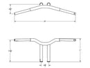 Harley Davidson Sportster [1982-2020] – 10" Dominator Raked Bar Lenker 4-Loch Schwarz-3