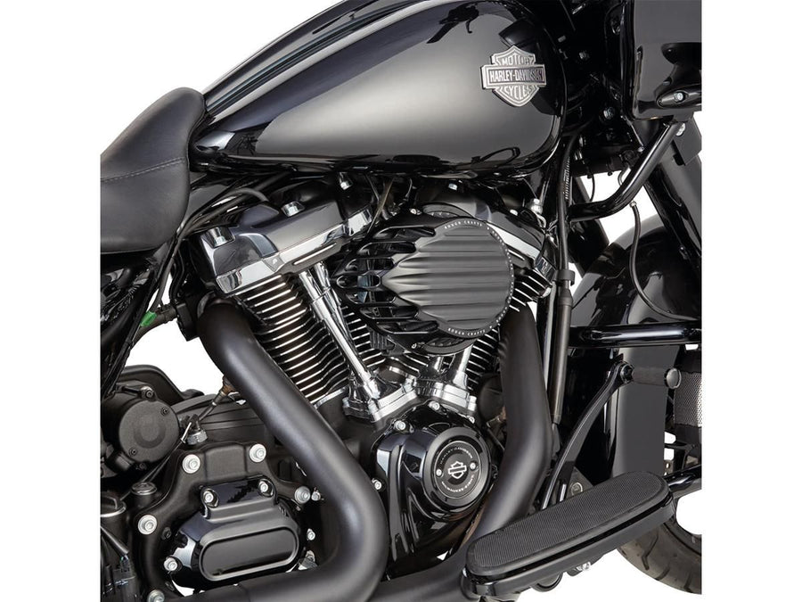 Harley Davidson Dyna [2000-2017]-ribbed air filter black anodized