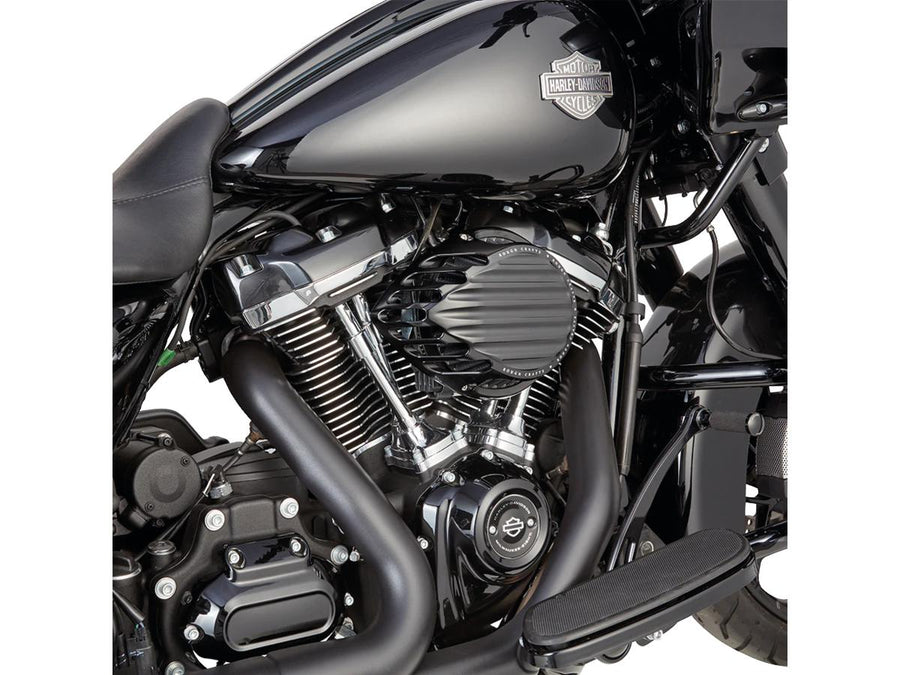 Harley Davidson Dyna [2000-2017]-ribbed air filter black anodized