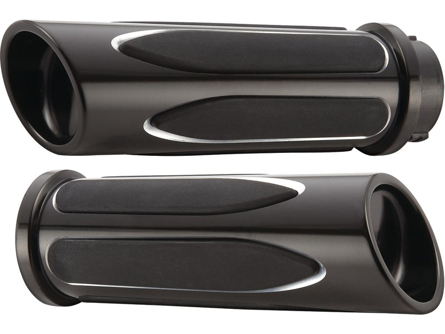 Harley Davidson Sportster [1976-2020] -Deep Cut Comfort Handles Black Anodisé 1 "