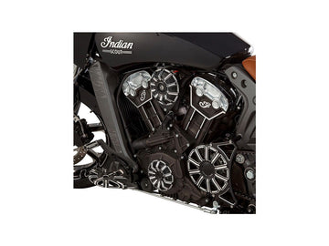 Harley Davidson Indian Scout [2015-2024] – 10-Gauge Statorabdeckung Schwarz Eloxiert - 0