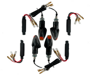 4 voyants LED résistances noires [E-mark] - filetage universel M8