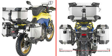 Suzuki V-Strom 800 DE [GIVI] - tubular steel side case carrier PL ONE-FIT with right lateral offset for the trekkers