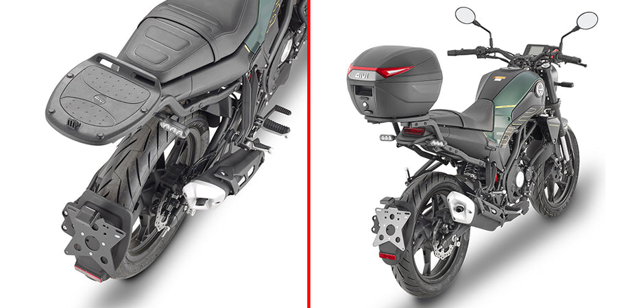 Benelli Leoncino 125 [GIVI] - Topcase Träger für MONOLOCK® Koffer benutzen Sie die im Koffer mitgelieferte MONOLOCK®