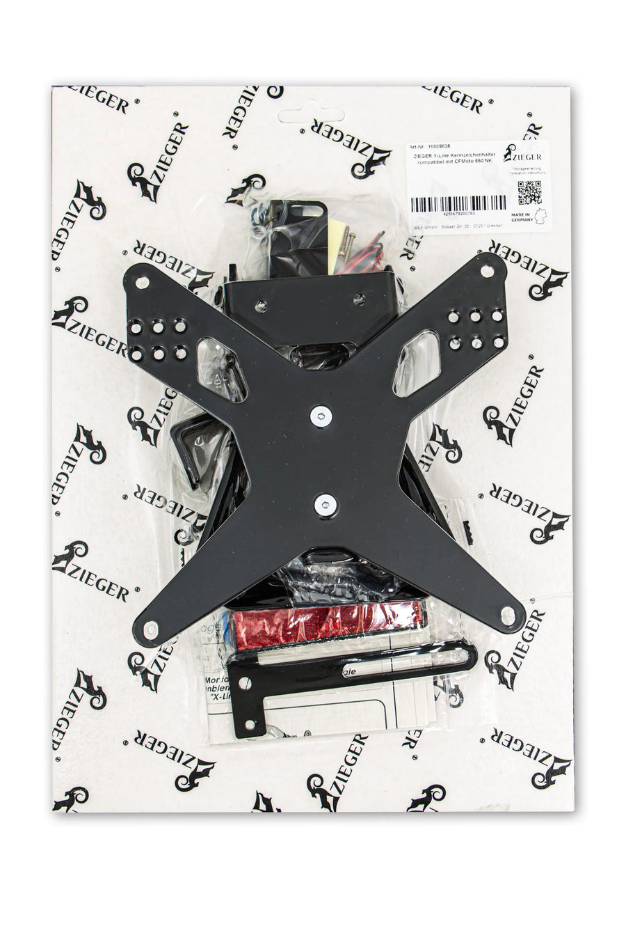 cf moto 650 [ZIEGER] – support de plaque d'immatriculation type E