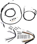 Harley Davidson Flst [BURLY BRAND] - Kit complet de câbles/lignes de guidon en vinyle noir pour Ape Hanger-1