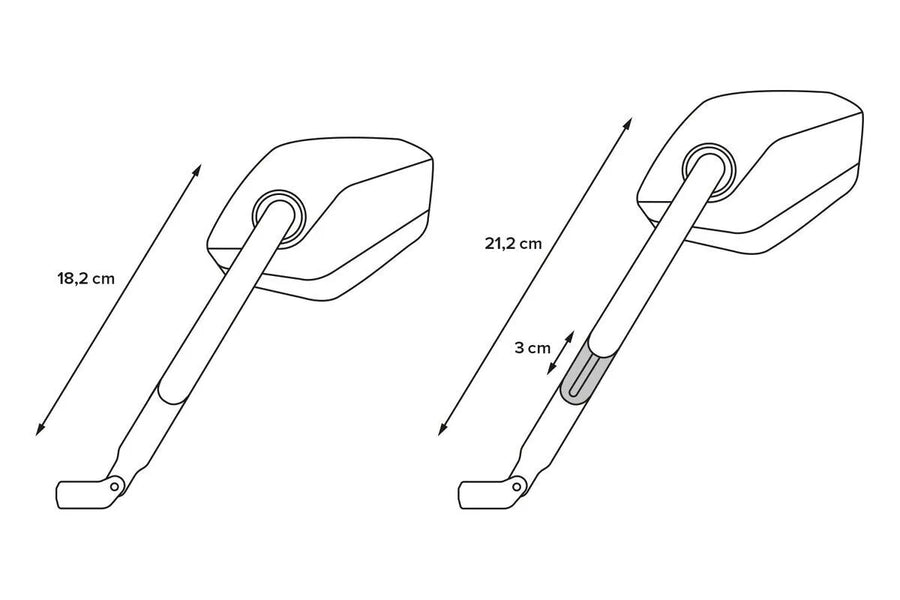 benelli leoncino 500 trail [SW-MOTECH] – Sport Spiegel-Set, langer Spiegelarm