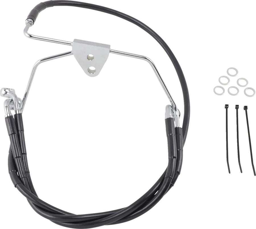 harley davidson flhtcui [DRAG SPECIALTIES] - Extended Black Vinyl Brake Line Kit
