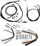 Harley Davidson Flstc [BURLY BRAND] - Kit complet de câbles/lignes de guidon en vinyle noir pour Ape Hanger-2