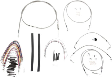 harley davidson flhtc [BURLY BRAND] - Kit complet de câbles de guidon/conduites de frein en acier inoxydable - 0