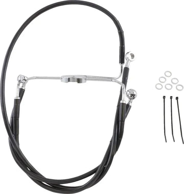 Harley Davidson Flhr [DRAG SPECIALTIES] – Verlängertes Bremsleitungs-Kit aus schwarzem Vinyl