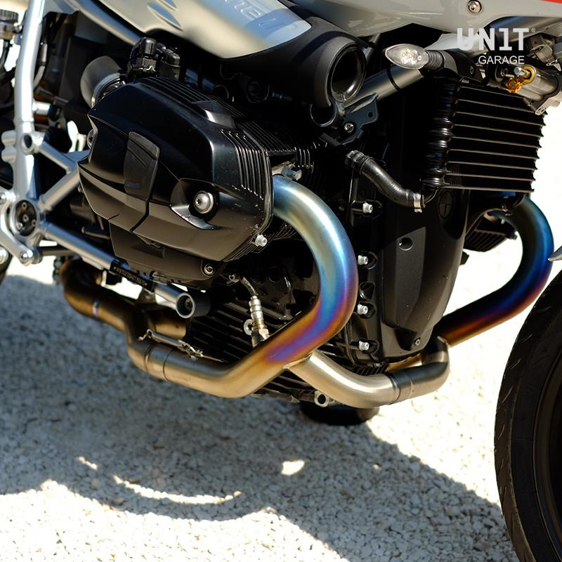 BMW R nineT 1200 Scrambler [2016-2023] - Abgaskrümmer ohne Katalysator in Titan mit sichtbarer Schweißung (EURO 3, EURO 4)