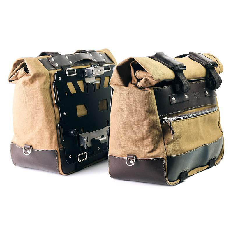 BMW R nineT 1200 Roadster [2014-2023] - Paar Cult-Seitentaschen aus Canvas 40L - 50L + Paar Aluminiumplatten