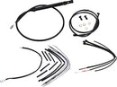 Harley Davidson FX [BURLY BRAND] – Komplettes schwarzes Vinyl-Lenkerzug/-Leitungsset für Ape Hanger