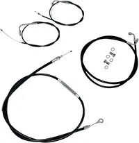 Harley Davidson Flst [LA CHOPPERS] – Standard Schwarz Vinyl Lenkerzug/Bremsleitung Kit