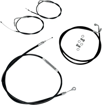 Harley Davidson Flst [LA CHOPPERS] – Standard Schwarz Vinyl Lenkerzug/Bremsleitung Kit