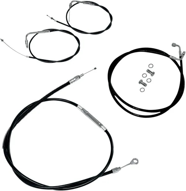 Harley Davidson Flst [LA CHOPPERS] – Standard Schwarz Vinyl Lenkerzug/Bremsleitung Kit