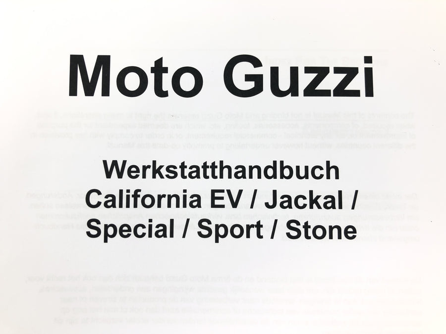Moto Guzzi California 1100 EV KD [1998] - Workshop Manual Service Manual