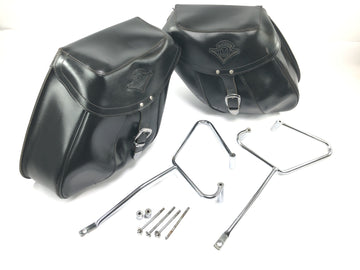 Kawasaki VN 1500 Mean Streak VN50T [2005] - Sacoches latérales en cuir avec support et matériel de fixation
