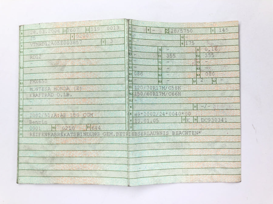 Honda FMX 650 RD12 [2006] - Rahmen mit Papieren