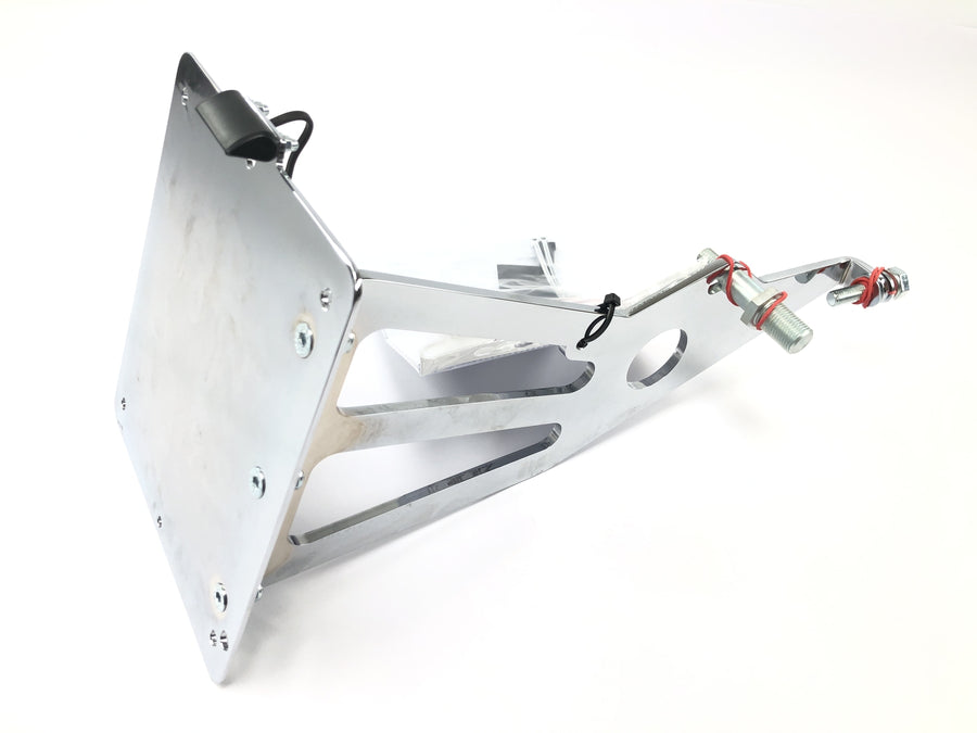 Suzuki VS 600 - 1400 Intruder [Burchard] - Support de plaque d'immatriculation latéral 180 x 200 L chromé, neuf
