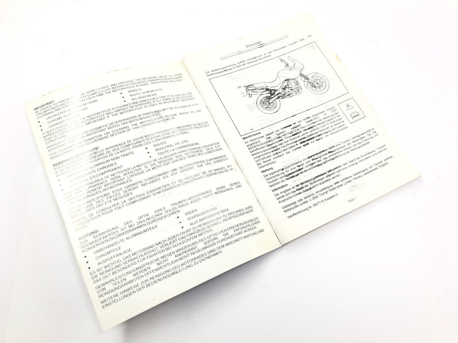 Triumph Tiger 955i 709EN [2003] - Bedienungsanleitung Handbuch Owners Manual