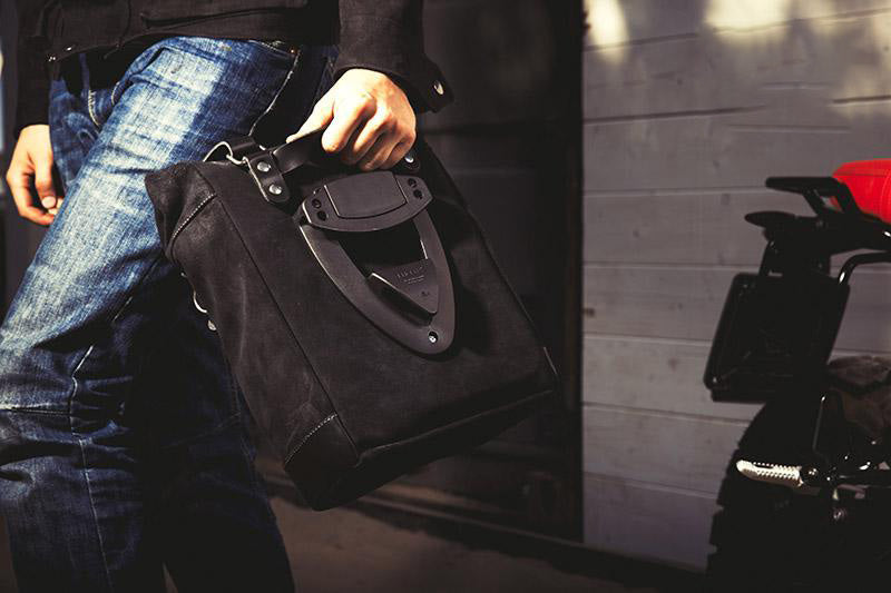 BMW R nineT 1200 Scrambler [2016-2023] - Zwei Seitentaschen aus Leder + Doppelrahmen