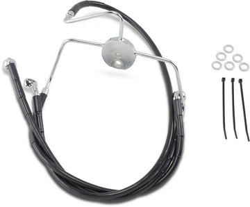 harley davidson flhri [DRAG SPECIALTIES] - Extended Black Vinyl Brake Line Kit - 0