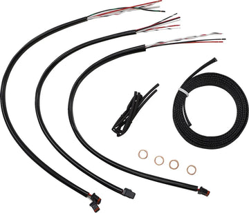 harley-davidson street bob [LA CHOPPERS] - Complete stainless steel braided handlebar cable/brake line kit - 0