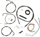 Harley Davidson Flst [LA CHOPPERS] – Komplettes Midnight geflochtenes Lenkerzug-/Bremsleitungs-Kit