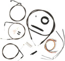 Harley Davidson Flst [LA CHOPPERS] – Komplettes Midnight geflochtenes Lenkerzug-/Bremsleitungs-Kit